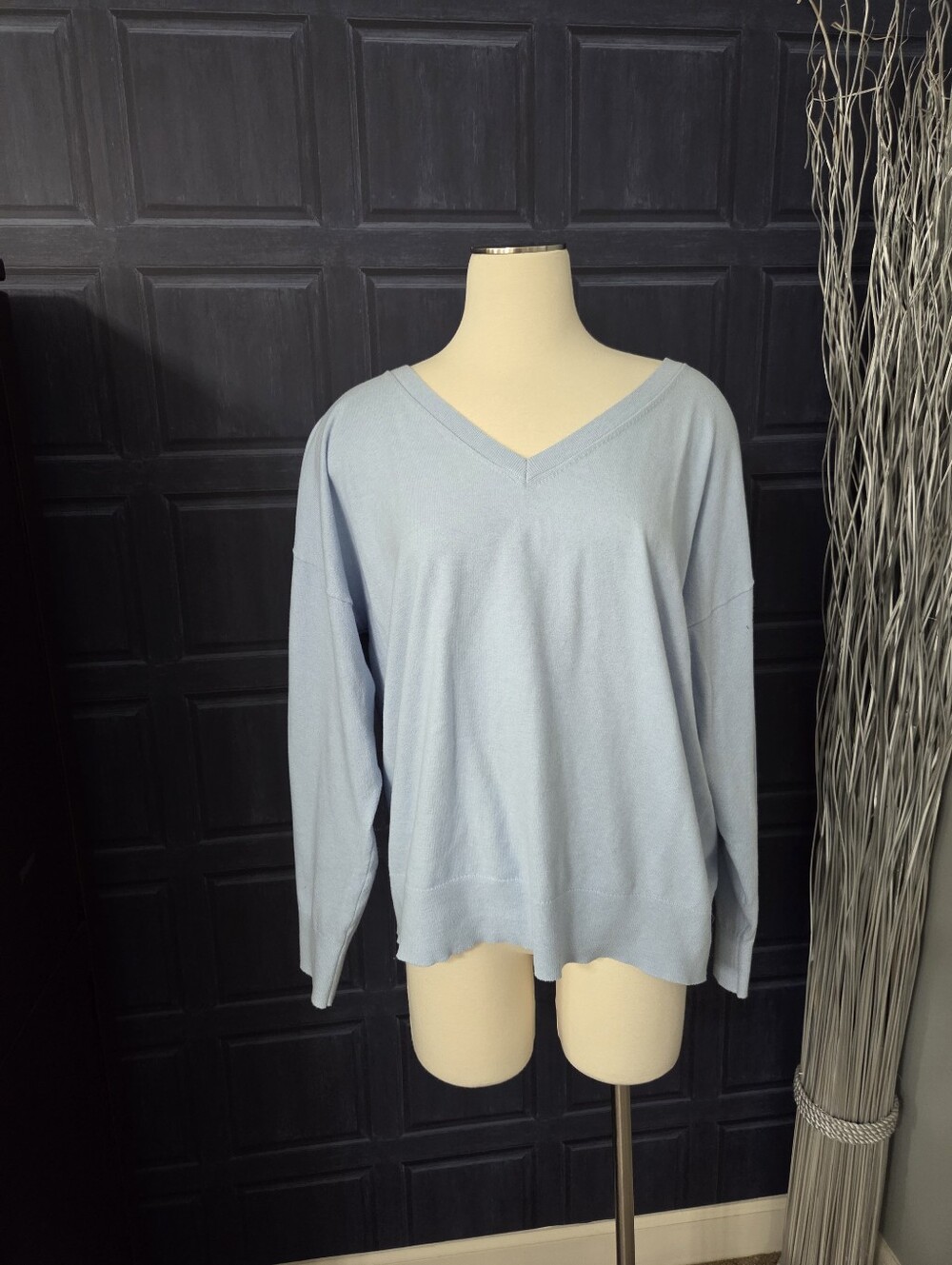 Old Navy Pale Blue V-Neck Women's Sweater